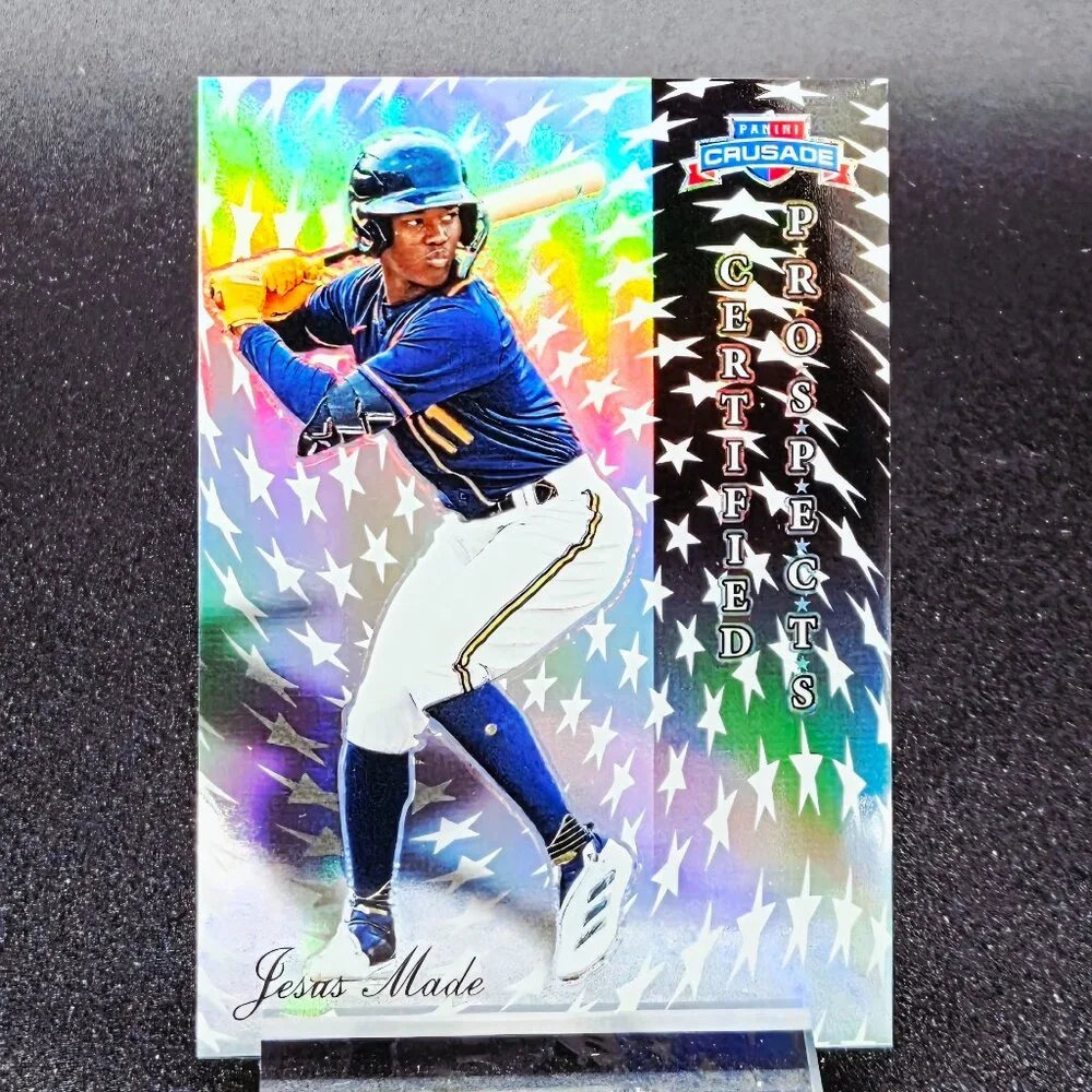 2025 Jesus Made Bowman Chrome Crusade RC's Milwaukee Brewers Top Prospect - Picture 6 of 7